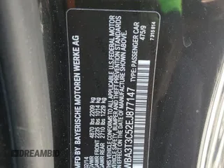 2014 BMW 4 Series 435i with VIN WBA3T3C52EJ877147, listed as a Copart auction lot 53008705 with Not provided miles and Salvage title. Bid and sale history available at DreamBid. Image 12.