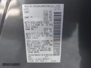 2014 Nissan Pathfinder SV with VIN 5N1AR2MN4EC654030, listed as a IAAI auction lot 41797650 with 129,731 mi miles. Bid and sale history available at carsss.com. Image 9.