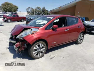 2015 Nissan LEAF SV with VIN 1N4AZ0CPXFC309636, listed as a Copart auction lot 57263473 with 0 mi miles. Bid and sale history available at carsss.com. Image 1.