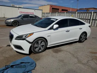 2017 Hyundai Sonata Hybrid Limited with VIN KMHE34L18HA044984, listed as a Copart auction lot 49551975 with 99,594 mi miles and Salvage Title. Bid and sale history available at carsss.com. Image 1.