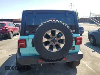 2020 Jeep Wrangler Unlimited Sahara with VIN 1C4HJXENXLW278631, listed as a Copart auction lot 52433445 with 76,715 mi miles and Salvage Title. Bid and sale history available at carsss.com. Image 6.
