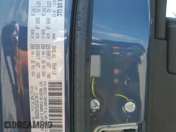 2019 Jeep Cherokee Latitude с VIN 1C4PJMCB7KD422598, выставлен на аукционе Copart как лот 57703545 с пробегом 111 699 миль миль и Списание • Salvage title. История ставок и продаж доступна на DreamBid. Изображение 13.