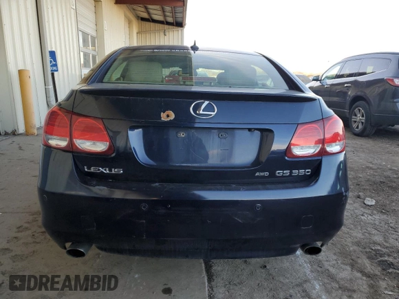 2008 Lexus GS 350 with VIN JTHCE96S080018200, listed as a Copart auction lot 44603035 with 186,926 mi miles and Salvage Title. Bid and sale history available at DreamBid. Image 6.