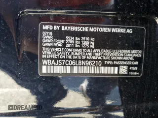 2020 BMW 5 Series M550i xDrive with VIN WBAJS7C06LBN96210, listed as a Copart auction lot 46769365 with 39,710 mi miles and Salvage title. Bid and sale history available at DreamBid. Image 13.