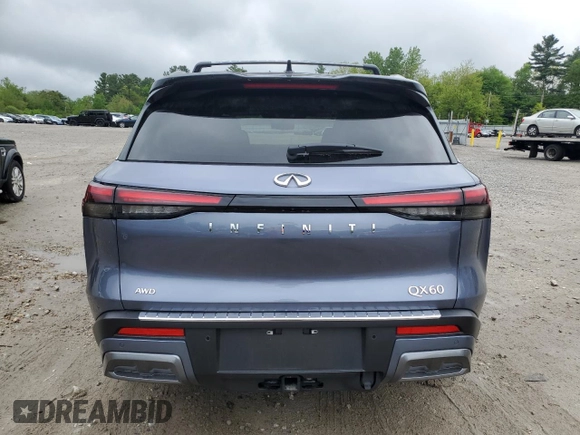 2024 Infiniti QX60 Autograph with VIN 5N1DL1HUXRC341919, listed as a Copart auction lot 54570865 with 14,027 mi miles and Salvage title. Bid and sale history available at DreamBid. Image 6.