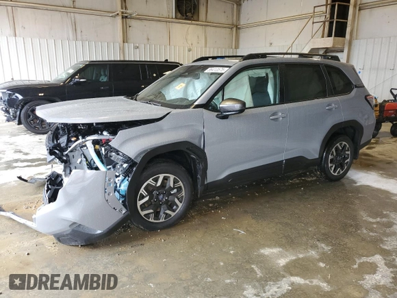 2025 Subaru Forester Premium с VIN JF2SLDBC2SH542284, выставлен на аукционе Copart как лот 56413575 с пробегом 740 миль миль и Списание • Salvage title. История ставок и продаж доступна на DreamBid. Изображение 1.