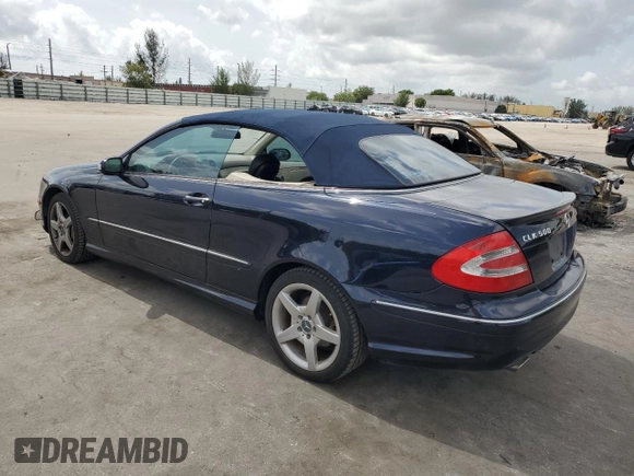 2005 Mercedes-Benz CLK 500 with VIN WDBTK75G65T040674, listed as a Copart auction lot 59931775 with 672 mi miles and Clean title. Bid and sale history available at DreamBid. Image 2.