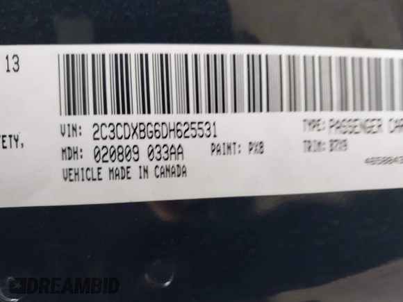 2013 Dodge Charger SE with VIN 2C3CDXBG6DH625531, listed as a IAAI auction lot 41631995 with 175,511 mi miles and . Bid and sale history available at DreamBid. Image 9.