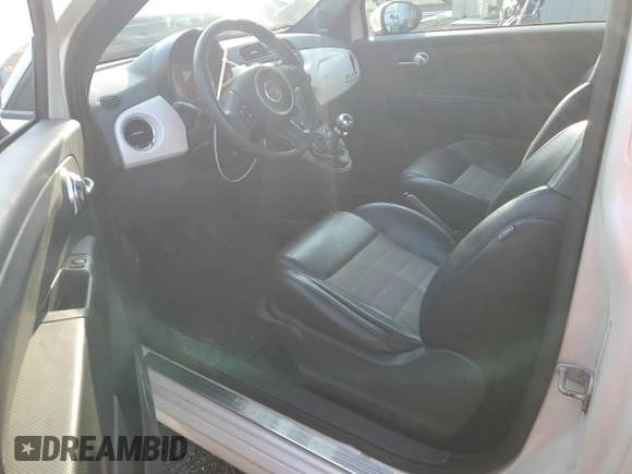 2012 FIAT 500 Sport with VIN 3C3CFFBR7CT310541, listed as a Copart auction lot 58849675 with 107,427 mi miles and Salvage title. Bid and sale history available at DreamBid. Image 8.