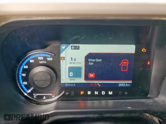 2022 Ford Bronco с VIN 1FMEE5DP9NLA72991, выставлен на аукционе Copart как лот 56551355 с пробегом 2 692 миль миль и Списание • Salvage title. История ставок и продаж доступна на DreamBid. Изображение 9.