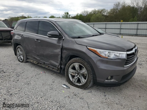 2015 Toyota Highlander Limited with VIN 5TDDKRFH9FS184714, listed as a Copart auction lot 50317275 with 160,481 mi miles and Salvage Title. Bid and sale history available at carsss.com. Image 4.