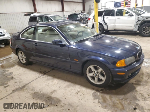 2001 BMW 3 Series 325Ci with VIN WBABN33491JW55177, listed as a Copart auction lot 43685795 with 120,610 mi miles and Salvage Title. Bid and sale history available at carsss.com. Image 4.