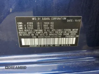 2018 Subaru Impreza Premium with VIN 4S3GTAD66J3722745, listed as a Copart auction lot 57894185 with 63,571 mi miles and Salvage title. Bid and sale history available at DreamBid. Image 12.