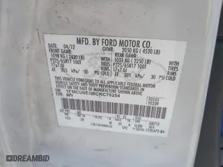 2012 Ford Escape Limited with VIN 1FMCU0EG6CKC75254, listed as a IAAI auction lot 42015879 with 194,601 mi miles. Bid and sale history available at carsss.com. Image 9.