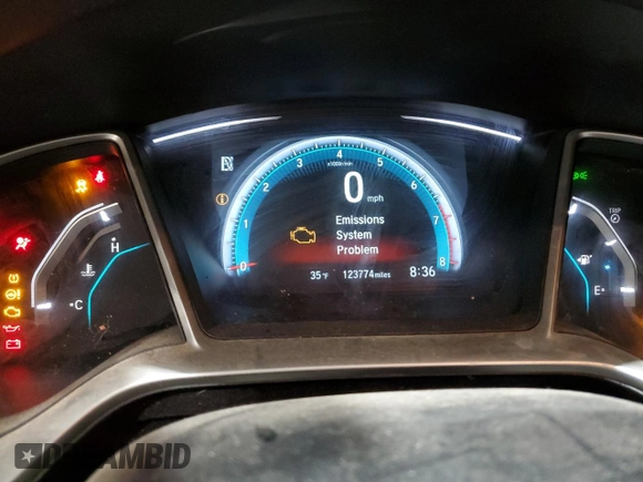 2018 Honda Civic EX with VIN 2HGFC2F74JH551290, listed as a Copart auction lot 45711675 with 123,774 mi miles and Salvage Title. Bid and sale history available at DreamBid. Image 9.