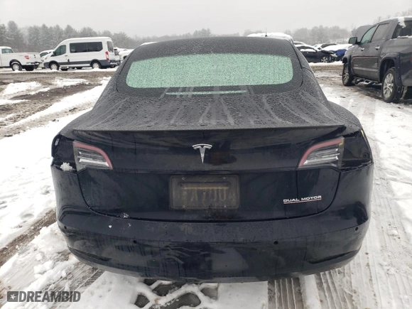 2019 Tesla Model 3 Long Range with VIN 5YJ3E1EB1KF407053, listed as a Copart auction lot 45630465 with 0 mi miles and Salvage Title. Bid and sale history available at carsss.com. Image 6.