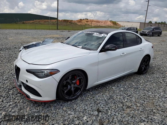 2018 Alfa Romeo Giulia Ti Sport with VIN ZARFAECN0J7597838, listed as a Copart auction lot 47893803 with 54,170 mi miles. Bid and sale history available at carsss.com. Image 1.