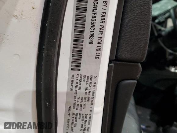 2022 Jeep Grand Cherokee WK Limited with VIN 1C4RJFBG5NC109240, listed as a Copart auction lot 88031615 with 33,469 mi miles and Salvage Title. Bid and sale history available at carsss.com. Image 12.