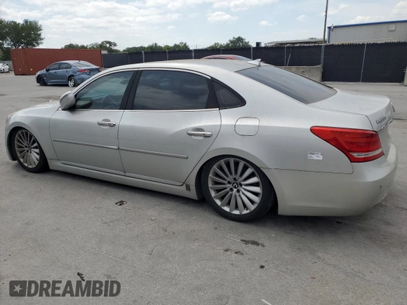 2014 Hyundai Equus Signature with VIN KMHGH4JHXEU082883, listed as a Copart auction lot 53679875 with 115,359 mi miles and Non Repairable. Bid and sale history available at DreamBid. Image 2.