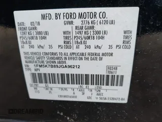 2018 Ford Explorer z VIN 1FM5K7B89JGA96212, wystawiony jako IAAI lot #41849563 z przebiegiem 122 969 mil mil oraz . Historia ofert i sprzedaży dostępna na DreamBid. Obrazek 9.