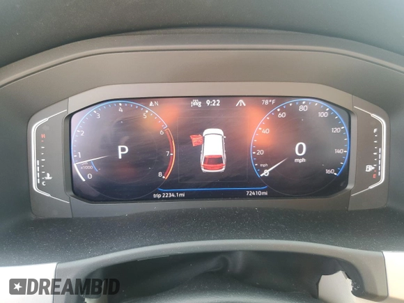 2021 Volkswagen Atlas SEL with VIN 1V2BR2CAXMC562859, listed as a Copart auction lot 60816645 with 72,410 mi miles and Salvage title. Bid and sale history available at DreamBid. Image 9.