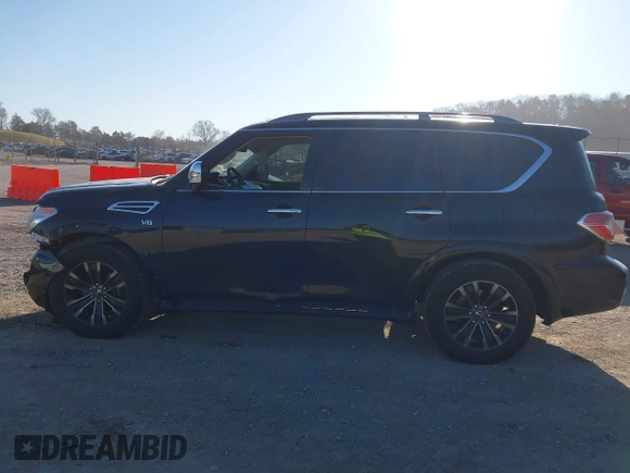 2019 Nissan Armada Platinum with VIN JN8AY2NE7K9758062, listed as a IAAI auction lot 41752480 with 122,252 mi miles. Bid and sale history available at carsss.com. Image 14.