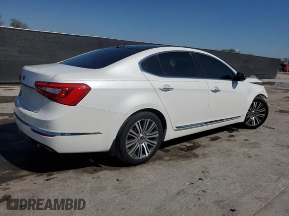 2015 Kia Cadenza Premium with VIN KNALN4D73F5185070, listed as a Copart auction lot 47012445 with 96,253 mi miles and Salvage Title. Bid and sale history available at carsss.com. Image 3.