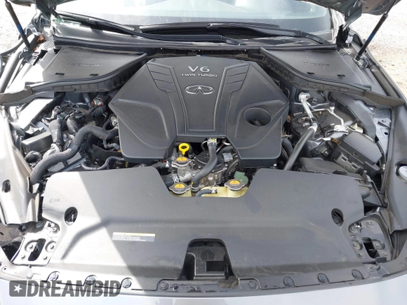 2020 Infiniti Q50 Red Sport 400 with VIN JN1FV7AP9LM630132, listed as a IAAI auction lot 41794185 with 20,049 mi miles and . Bid and sale history available at carsss.com. Image 10.