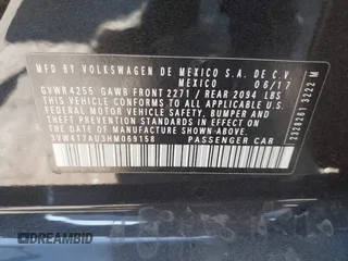 2017 Volkswagen GTI S с VIN 3VW4T7AU3HM069158, выставлен на аукционе IAAI как лот 42298957 с пробегом 53 433 миль миль и . История ставок и продаж доступна на DreamBid. Изображение 9.