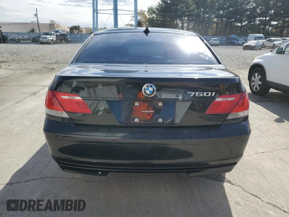 2008 BMW 7 Series 750i with VIN WBAHL83518DT14175, listed as a Copart auction lot 76241764 with 166,539 mi miles and Clean Title. Bid and sale history available at DreamBid. Image 6.