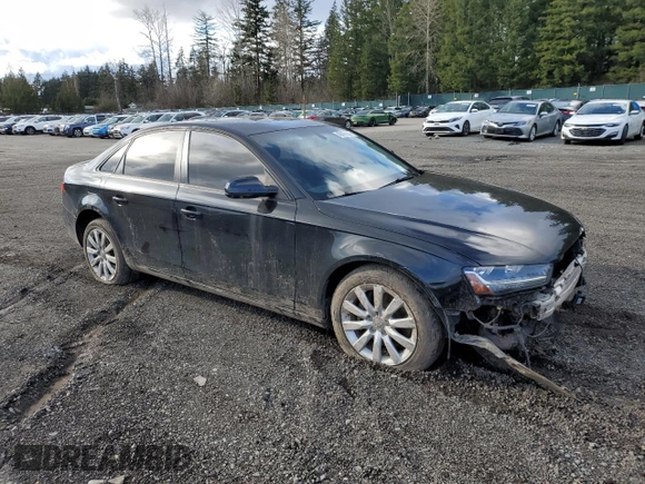 2013 Audi A4 Premium with VIN WAUAFAFL6DA159970, listed as a Copart auction lot 49479955 with 103,703 mi miles and Salvage Title. Bid and sale history available at carsss.com. Image 4.