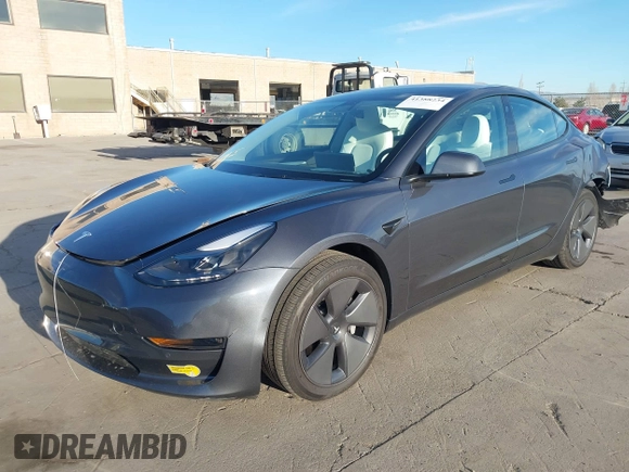2022 Tesla Model 3 Long Range with VIN 5YJ3E1EB4NF293635, listed as a IAAI auction lot 41388234 with 28,396 mi miles and . Bid and sale history available at DreamBid. Image 2.
