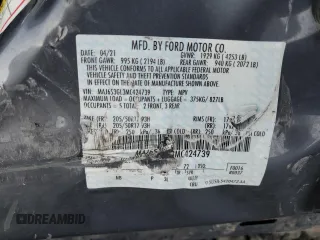 2021 Ford EcoSport SE z VIN MAJ6S3GL3MC424739, wystawiony jako Copart lot #51818235 z przebiegiem 50 991 mil mil oraz Szkoda całkowita • Salvage title. Historia ofert i sprzedaży dostępna na DreamBid. Obrazek 12.