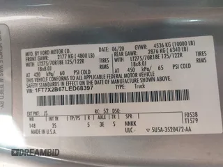 2020 Ford F-250 XL с VIN 1FT7X2B67LED68397, выставлен на аукционе IAAI как лот 41486599 с пробегом 147 579 миль миль и . История ставок и продаж доступна на DreamBid. Изображение 9.