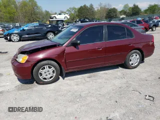 2002 Honda Civic LX with VIN 2HGES16522H536487, listed as a Copart auction lot 52560635 with 121,970 mi miles and Salvage Title. Bid and sale history available at carsss.com. Image 1.