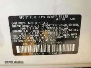 2009 Subaru Forester X with VIN JF2SH61699H769569, listed as a Copart auction lot 61189925 with 163,977 mi miles and Salvage title. Bid and sale history available at DreamBid. Image 13.