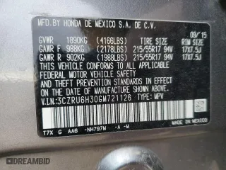 2016 Honda HR-V LX with VIN 3CZRU6H30GM721126, listed as a Copart auction lot 49007835 with 193,096 mi miles and Salvage Title. Bid and sale history available at carsss.com. Image 13.