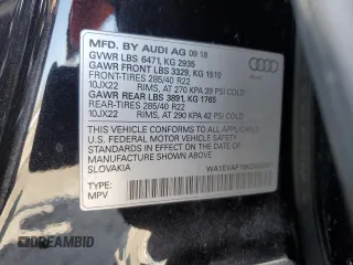 2019 Audi Q8 Premium Plus z VIN WA1EVAF10KD006691, wystawiony jako Copart lot #54116275 z przebiegiem 67 871 mil mil oraz Szkoda całkowita • Salvage title. Historia ofert i sprzedaży dostępna na DreamBid. Obrazek 13.
