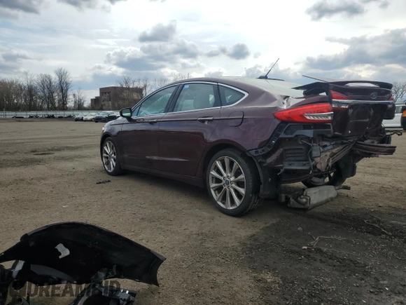 2017 Ford Fusion Titanium with VIN 3FA6P0D97HR160697, listed as a Copart auction lot 52299455 with 90,786 mi miles and Salvage title. Bid and sale history available at DreamBid. Image 2.