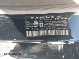 2013 Mercedes-Benz C 300 Sport with VIN WDDGF8ABXDR247478, listed as a IAAI auction lot 42570347 with 97,463 mi miles and . Bid and sale history available at DreamBid. Image 9.