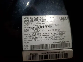 2018 Audi SQ5 Premium Plus with VIN WA1A4AFY0J2140061, listed as a Copart auction lot 42918335 with 111,415 mi miles and Salvage Title. Bid and sale history available at DreamBid. Image 13.