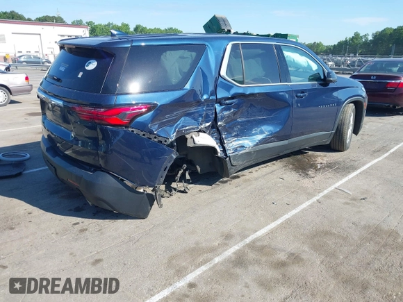 2022 Chevrolet Traverse LS with VIN 1GNERFKW3NJ120416, listed as a IAAI auction lot 42131632 with 51,988 mi miles and . Bid and sale history available at DreamBid. Image 4.