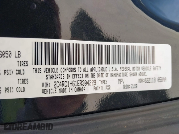 2014 Chrysler Town & Country S with VIN 2C4RC1HG1ER304229, listed as a IAAI auction lot 41807902 with 139,266 mi miles. Bid and sale history available at carsss.com. Image 9.