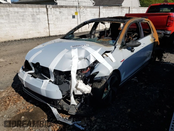 2019 Volkswagen Golf GTI S with VIN 3VW5T7AU7KM027037, listed as a Copart auction lot 60808721 with 0 mi miles. Bid and sale history available at carsss.com. Image 2.