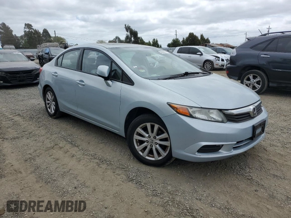 2012 Honda Civic EX with VIN 2HGFB2F86CH579963, listed as a Copart auction lot 53362995 with Not Provided miles and Non Repairable. Bid and sale history available at DreamBid. Image 4.