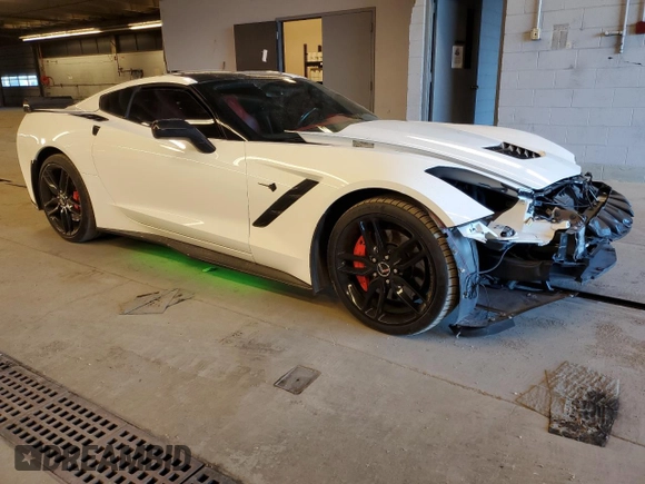 2015 Chevrolet Corvette Z51 3LT with VIN 1G1YM2D76F5121243, listed as a Copart auction lot 77262174 with 47,397 mi miles and Salvage title. Bid and sale history available at DreamBid. Image 4.