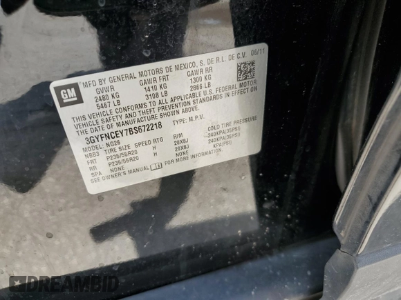 2011 Cadillac SRX Premium Collection z VIN 3GYFNCEY7BS672218, wystawiony jako Copart lot #66852915 z przebiegiem 119 917 mil mil oraz Czysty tytuł • Clean title. Historia ofert i sprzedaży dostępna na DreamBid. Obrazek 13.