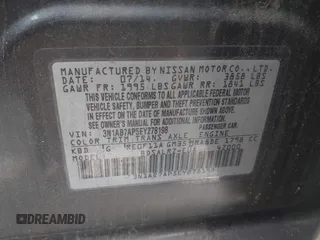 2014 Nissan Sentra SV with VIN 3N1AB7AP5EY278198, listed as a IAAI auction lot 42491250 with 154,250 mi miles and . Bid and sale history available at DreamBid. Image 9.