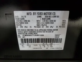 2018 Ford Explorer Sport z VIN 1FM5K8GT7JGB51209, wystawiony jako Copart lot #45980945 z przebiegiem 78 616 mil mil oraz Szkoda całkowita • Salvage title. Historia ofert i sprzedaży dostępna na DreamBid. Obrazek 15.