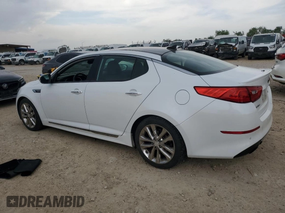 2015 Kia Optima SX Turbo with VIN 5XXGR4A64FG412377, listed as a Copart auction lot 54927505 with 65,481 mi miles and Clean title. Bid and sale history available at DreamBid. Image 2.